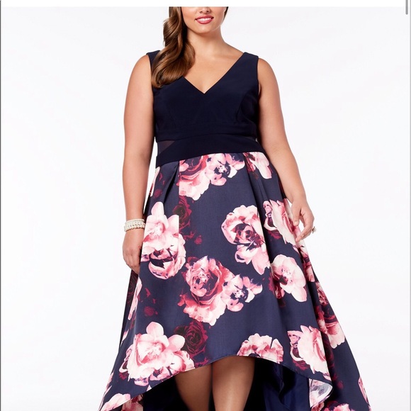 Navy/Pink Floral Dress HOMECOMIMG/PROM perfect🌹😍 - Picture 5 of 7